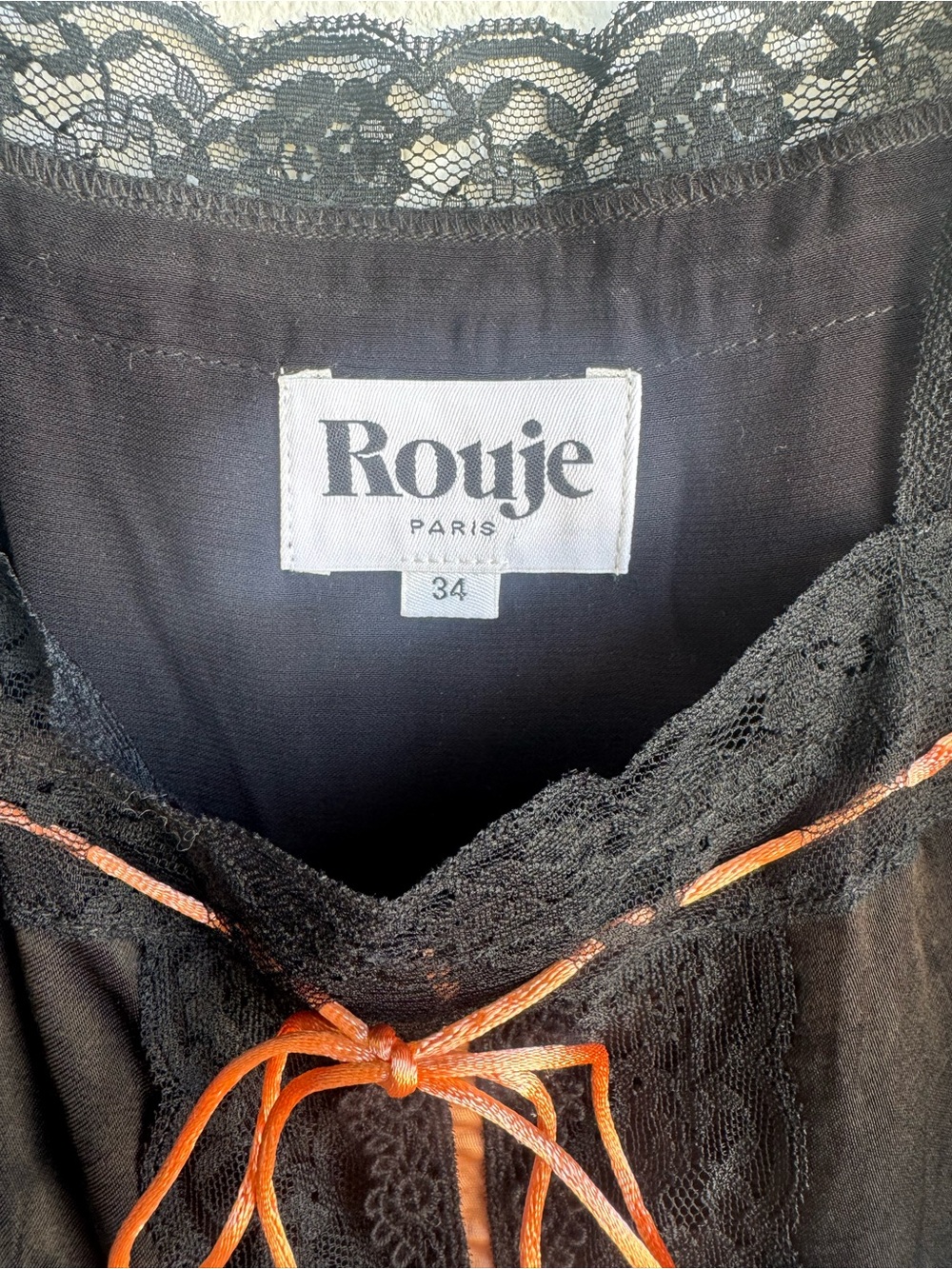 Rouje Paris Black Nora Lace Cami Tank Top size 2 - Picture 3 of 6